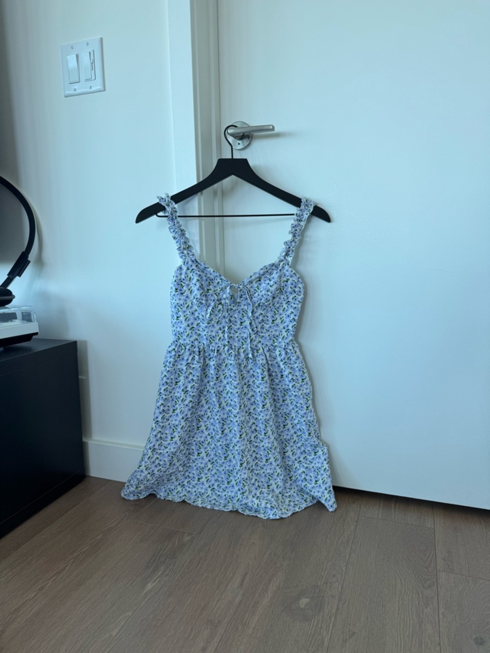 Cider Light Blue Floral Ruffled Sundress